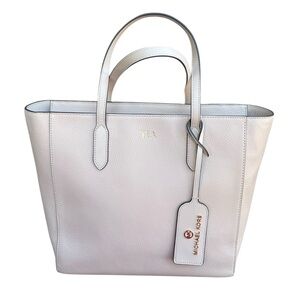 NWT Michael Kors Sinclair Large Pebbled Lesbian EW Grab Tote Soft Pink
